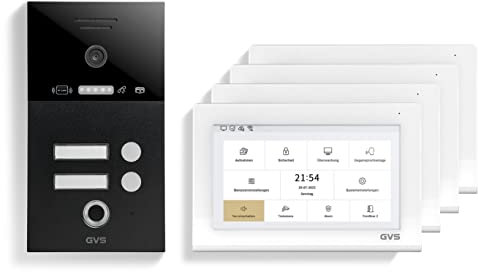 GVS Video Türsprechanlage 2-Familienhaus - RFID + Fingerprint - 4X 7 Zoll