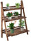 Outsunny Portapiante Pieghevole Portavasi in Legno di Abete con 3 Livelli Scaffale da Esterno per Piante Portafiori 80x37x93cm