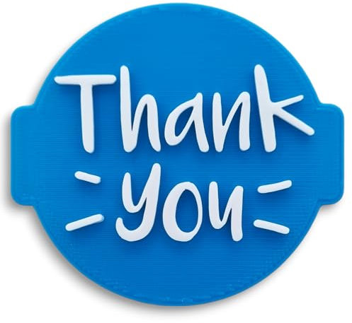 1066 Factory 'Thank You' Embosser Stamp for Icing Fondant Frosting Sugar Paste Cupcake Cake Cookie Baking Decoration (Pattern 2)