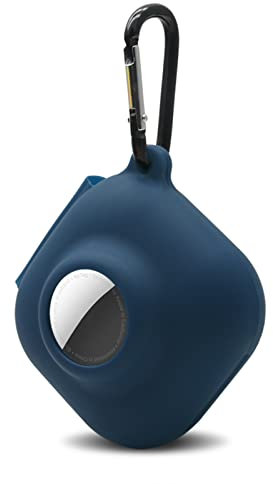 EXIEUSKJ 2 in 1 Silicone Case Compatible with Beats Fit Pro and Air Tag,Premium Soft Skin Cover Shock-Absorbing,Anti-Scratch Carrying Protective Case(Dark Blue)