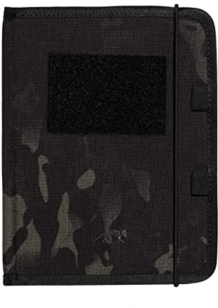 Tasmanian Tiger TT A5 Notepad Sleeve Notizbuch-Tasche, Din A5 Schreibmappe mit Stifthalter, Patch-Fläche, Klarsicht-Kartenfächern, Multicam Black