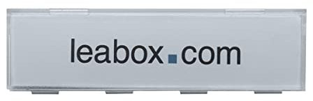 leabox Namensschildabdeckung für Standard Namensschilder | Glasklar mit Einlage aus Papier | Maße: 60x15