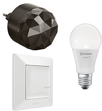 LEGRAND, Starterpaket Smart Lighting, dimmbare intelligente Glühbirne (WiFi), Sprachsteuerung (Alexa, Apple, Google), moderne Glühbirne, Plug'n'Play, Valena Life with Netatmo, Farbe: Weiß, 199306