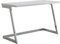 FineBuy Schreibtisch 120x55x76 cm Hochglanz Weiß/Silber PC-Tisch mit Metallbeine, Design Computertisch, Home-Office Bürotisch, Konsolentisch Modern