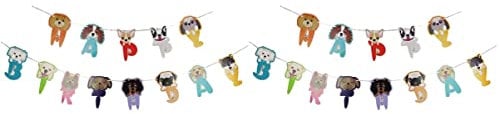 Mipcase 2sätze Hund Geburtstagsbanner Set Einzigartige Partydekoration Für Hund Mit Fröhlichen Hundemotiven Für Kindergeburtstagsfeiern Und Haustierpartys Buntes Papiermaterial Leicht