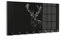 DEQORI Wandgarderobe Glas & Metall | Motiv Digitalisierter Hirsch | 60x30 cm | Design Haken-Leiste modern | Garderoben-Paneel für Flur, Wohnzimmer & Schlafzimmer | magnetisch & beschreibbar