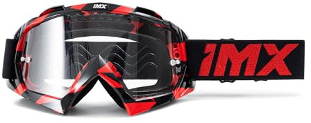 IMX RACING MUD Motorrad Schutzbrille | Klare Linse | Anti-Beschlag und Anti-Kratz Linse | Band mit Silikondruck | Drei Lagen Schaum | Ein Linse enthalten