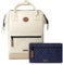 CABAIA - Sac à Dos Adventurer Cape Town - Maxi 23L - Déperlant - Compartiment Ordinateur Portable 15-2 Poches - Certifié Vegan - Sac Voyage, Affaires, École pour Homme et Femme - Crème