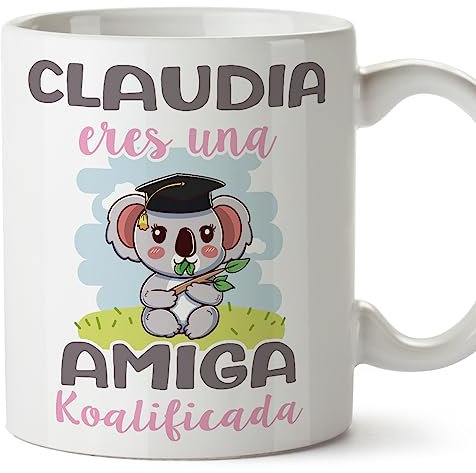 MUGFFINS Tazas Personalizadas para AMIGA - En Español - Koalificados Personalizados - 11 oz / 330 ml - Regalo personalizable original y divertido