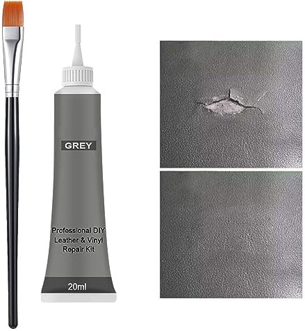 SEMINISMAR Leder Reparatur Set,Lederreparatur Creme,Lederbalsam,Leder-Restaurator,Leder-Farbbalsam,Lederkratzer Reparatur,Flüssigleder,Leder Reparatur Gel,für Autositze,Sofas,Schuhe,Grau