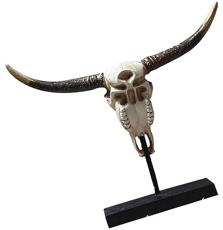Garneck Ochsenhornornament Aus Harz Und Metall Für Schreibtisch Und Wohnzimmer Retro-Ornament Bastel- - Kreatives -