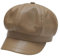 ZLYC Unisex PU Leder Ballonmütze Schirmmütze Retro Klassisch Achteck Kappe Winter Baskenmützen(Khaki)