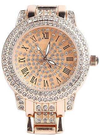 YUYTE Luxusuhr für Damen, Modeschmuck, Elegant, Römisch, Kristall, Armbanduhr für Damen, Klassische Uhr, Charm-Armband, für Party, Büro, Reisen