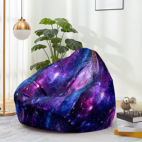 Mateju Sitzsack, Gemütlich Sitzsack Kinder, Sitzsack Erwachsene oder als Gaming Bean Bag, 3D-Schillernde Sterne Stern Blume Garten Relaxo Sitzsack Geeignet für Lnnen Oder Außen (S,Violette Sterne)