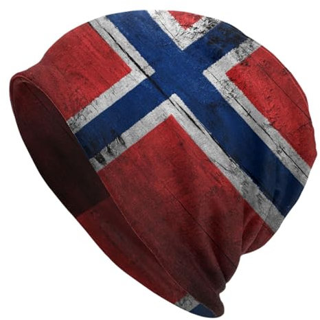 501 Damen Herren Slouchy Turban Verblasste, Beunruhigte Norwegen-Flagge Slouchy Beanie Mütze Bequeme Chemo Hut Weich Sportmütze Für Skifahren Adult Winter