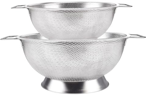 YC Kitchen 2 Passoire Cuisine,Passoire Inox, Passoire à Pâtes avec Poignées, Passe au Lave-Vaisselle,22,5cm & 28,5cm