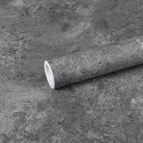 Abyssaly Papier Adhesif pour Meuble Cuisine, Papier Peint Vinyle Adhesif Gris, Imperméable Film Autocollant Meuble pour Murs Armoire Comptoirs Porte 60cm X 600cm