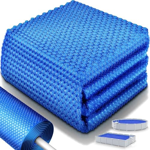 tillvex® Lona Solar para Piscina de 400 µm, Rectangular, 732 x 366 cm, lámina Solar térmica, se Puede Cortar, Cubierta Solar, Cubierta Solar para Piscina para Calentar el Agua