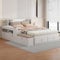 FEZTOY Doppelbett Holzbett 140x200, Massivholz Bettgestell mit Schubladen Nachttisch Stauschrank Sofabank, Kopfteil mit Regal, Stauraumbett Jugendbett Erwachsenenbett, ohne Matratze, Weiß