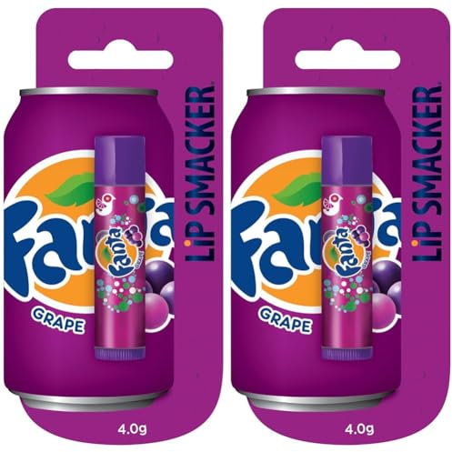 Lip Smacker Coca Cola Kollektion, Grape Fanta Geschmacksrichtung Lippenbalsam inspiriert von Coca-Cola, feuchtigkeitsspendend und erfrischend, Einzelverpackung im Blister (Packung mit 2)