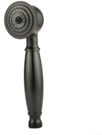 Soffione doccia in ottone, stile vintage, doccetta ad alta pressione, rimovibile, per bagno (nero)