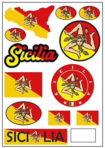 Daged Pegatinas de Sicilia de Italia, mapa – pegatinas de viaje para coche, moto, motero, bandera decorativa AK