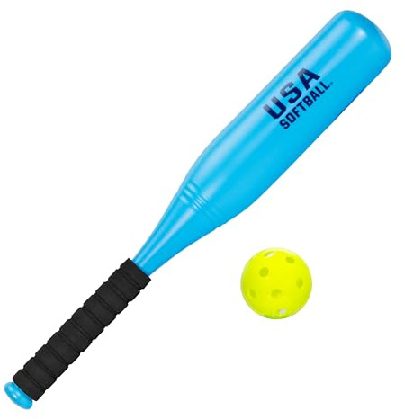 Franklin Sports Jumbo Kids Plastic Bat & Ball - USA Softball - Backyard Bat with Large Barrel for Kids + Toddlers, 24