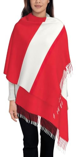 OKFSTY Kaschmirschal mit österreichischer Flagge, Schal für Damen, Kaschmir-Halstuch, Winterschal, klassisch, warm, Schwarz , Einheitsgröße