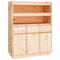 Hommdiy Highboard Wohnzimmer Vitrine, Aufbewahrungsschrank Natur 89x40x116,5 cm Massivholz Kiefer