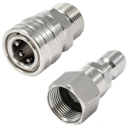 2Pcs for Tool Daily M22 14mm to 3/8 Pressure Washer Quick Connect Adapter Kit for Pressure Washer Hose Connector Quick Disconnect Connector Set for Power Washer Male Adapter 5000 PSI