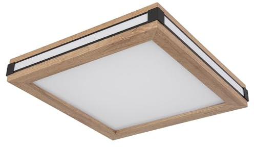 Ceiling Light Living Room Lamp LED Wood Effect 3 Light Modes 30 x 30 cm
