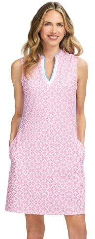 Izod Tennis Dress Athletic Performance Stretch Robe, Sac avec imprimé Floral Rose, Large Femme