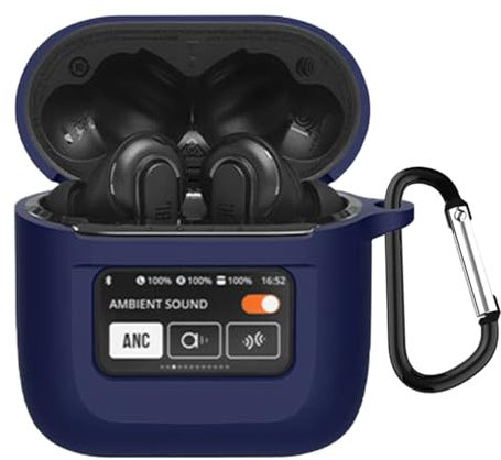 KANOYO Silikon Hülle für JBL Tour PRO 2 Hülle Kopfhörer Case und Schutzhülle Kompatibel Tour PRO 2 Silikon Cover,Stoßfeste Schutzhülle,Kratzfest - Mitternachtsblau