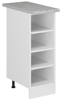 Vicco Küchenregal R-Line, offener Küchenschrank, Weiß, 30 cm, AP Marmor
