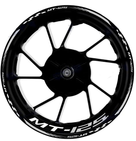 ZAPORA Roller Motorrad Vorne Hinten Rad Aufkleber Reifen Inneren Streifen Reflektierende wasserdichte Felge Aufkleber Aufkleber Für Yamaha MT-125 MT125 Randaufkleber(Color19)
