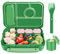 Amathley Brotdose Kinder mit Fächern,Bento Box Kinder,Brotdose Erwachsene,1300ML Lunchbox mit 5 Fächern und Saucenbehältern,Mikrowellen-und Spülmaschinenfest,BPA-Frei (Smaragdgrünn)