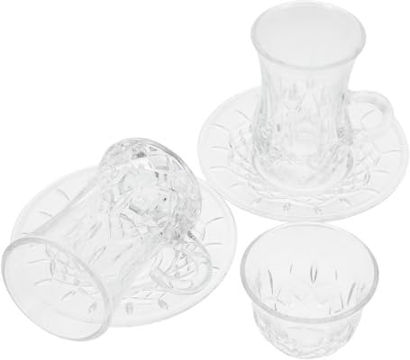 LIFKOME 1 Set Tazzine Caffè Turco Trasparente Tazze Tè Vintage Piccole Bevande Calde Sorseggiare Tè Nero Portatile Uso Versatile Tavola Cena