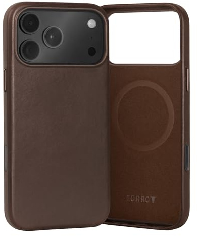 TORRO Case Compatible with iPhone 17 Pro 6.3 2025 - Premium Leather MagSafe Compatible, Slim Bumper Case (Dark Brown)