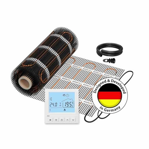 WARMON elektrische Wandheizung vertikal: Heizmatte WARMON CLASSIC LIGHT 100 W/m² inkl. Thermostat, Thermostat:TS 50 digital, Mattengröße:8 m²