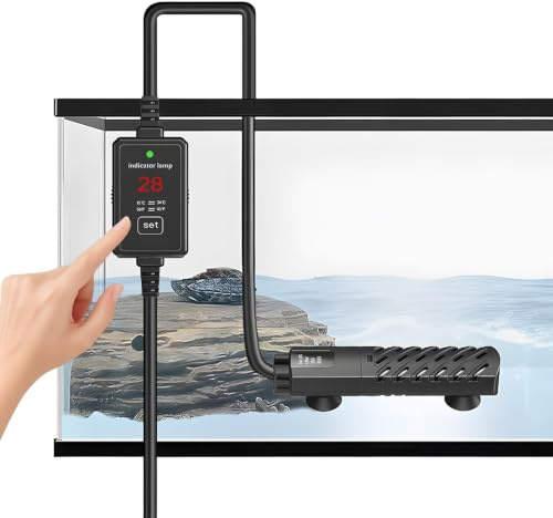 HOSPAOP Aquarium Heizung 100W – Heizstab Aquarium mit Thermostat & Übertemperaturschutz, Tauchheizung für Süß- & Meerwasser, Tauchsieder für Aquarium & Terrarium, Heizstab für Aquarien bis 50L
