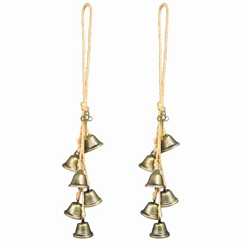 Christmas Bells for Decoration,Vintage Bells with Hanging Rope,Decorative Bell for Garland,Wreaths,Door, Home Decor,Christmas Tree (Key)