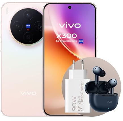 vivo X300 Smartphone 5G – Triple Caméra ZEISS 200MP+50MP+50MP, Téléobjectif Professionnel, Écran AMOLED LTPO 6,31” 120 Hz, Dimensity 9500, 16GB RAM+512GB ROM, IP68/IP69, Charge 90W (Halo Pink)