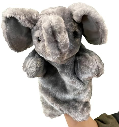 Tierhandpuppe: Plüschtier Elefant, 100 g, weiche Puppe für Kleinkinder, interaktive Spielfigur, realistisches Theaterzubehör | Unterhaltungszubehör