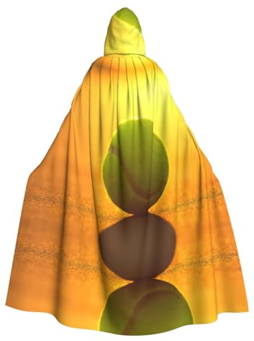 YQxwJL Damenumhang mit Tennisball-Druck, mit Kapuze, warm, lang, Cosplay, Kostüme, Maskerade