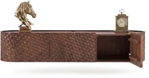 Riess Ambiente Hängendes TV-Board ADLON - 160x33cm - braun - Mangoholz, Lieferung fertig montiert, Wandhalterung inkl.