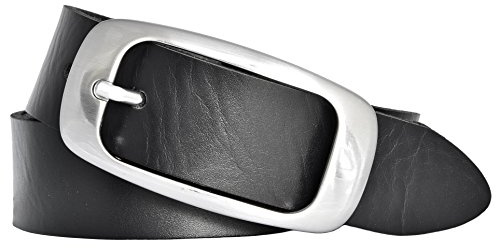 Bernd Götz Damen Leder Gürtel 30 mm schwarz Nappaleder kürzbar Damengürtel (90 cm)