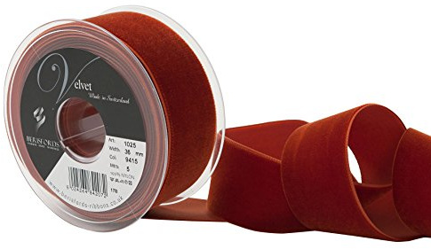 Berisfords Velvet Ribbon, Acajou, 10.2 x 4.5 x 10.2 cm, Mahogany