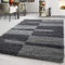 Teppium Moderner Hochflor Teppich Wohnzimmer 300x400 (280 x 370 cm) Grau - Shaggy Flauschiger Teppich, Extra Weich, Pflegeleicht und Kariertes - für Schlafzimmer, Küche und Esszimmer