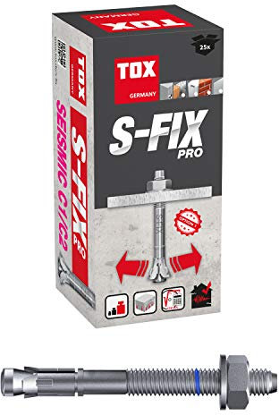 TOX goujon d'ancrage en acier galvanisé S-Fix Pro, M16x180/60 mm, 25 pièces, 04010224