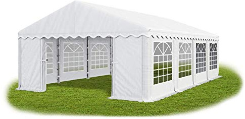 Das Company Partyzelt 5x8m wasserdicht weiß Zelt 240g/m² PE Plane hochwertig Gartenzelt Summer PE - Faltpavillon - Gartenpavillon - Pavillon - Lagerzelt - Partyzelt